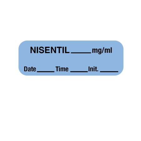 Nevs Label, Nisentil 1/2" x 1-1/2" Blue w/Black LANT-1852D